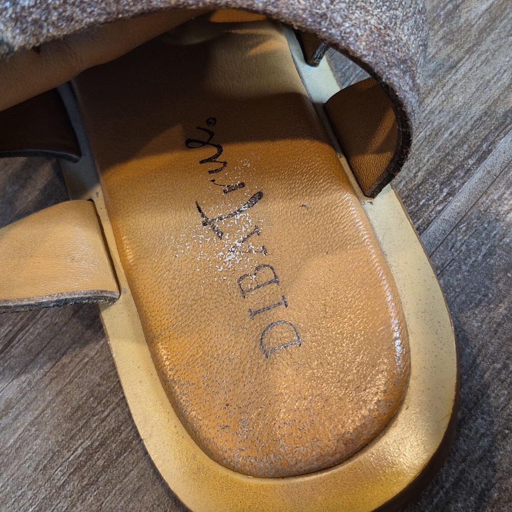 7/7.5 Diba True Genuine Leather Gladiator Sandals, Double Buckle Closure - Picture 7 of 13
